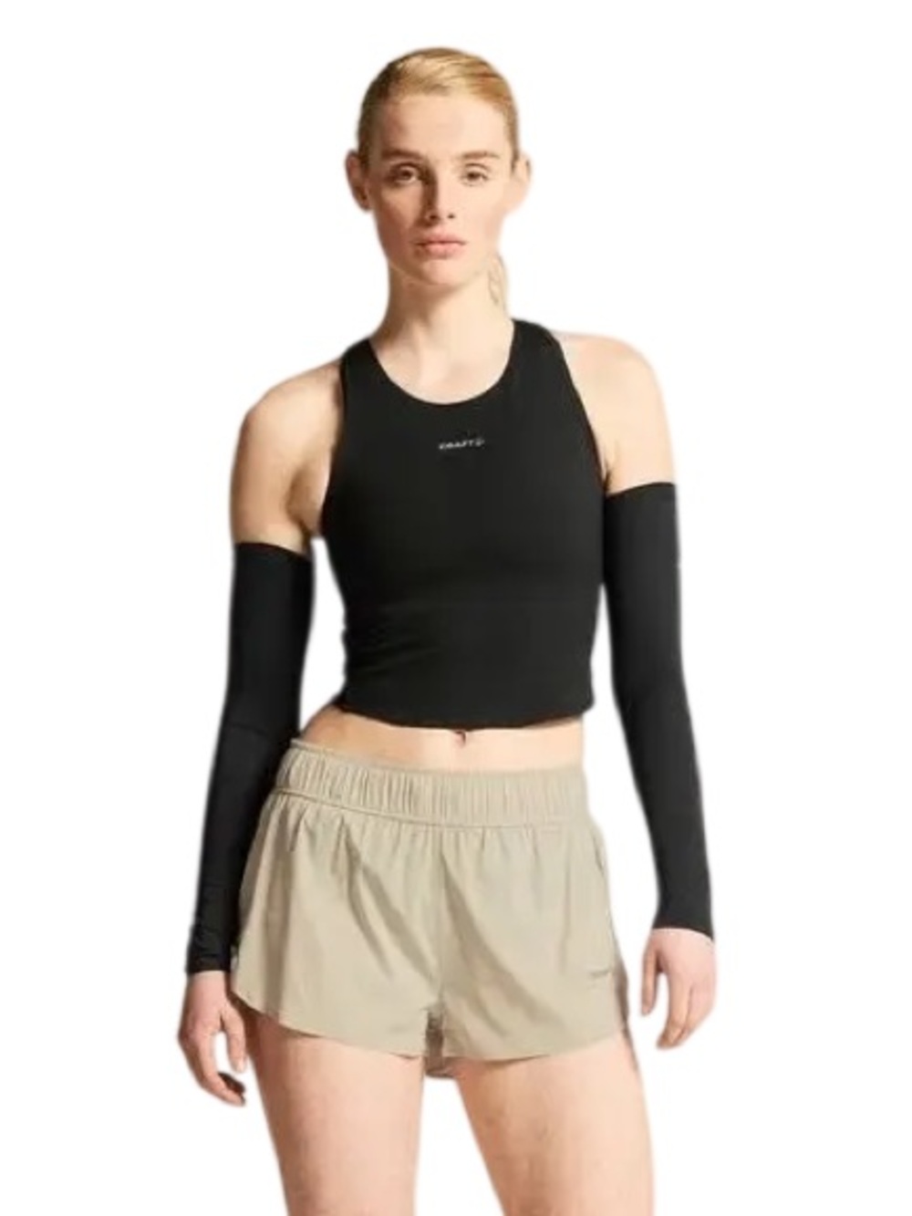Craft Hypervent Cropped Pocket Singlet Women’s Large Black Running Tank